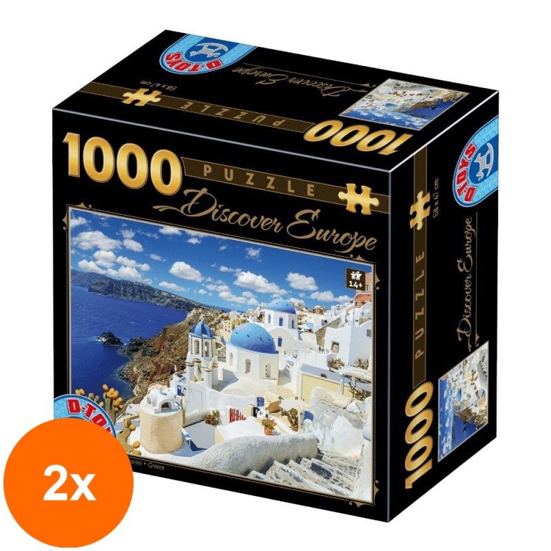 Set 2 x Puzzle 1000 Piese D-Toys, Santorini