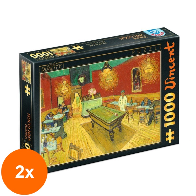 Set 2 x Puzzle 1000 Piese D-Toys, Vincent van Gogh, The Night Café