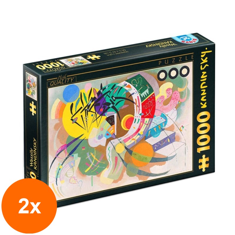 Set 2 x Puzzle 1000 Piese D-Toys, Wassily Kandinsky, Dominant Curve