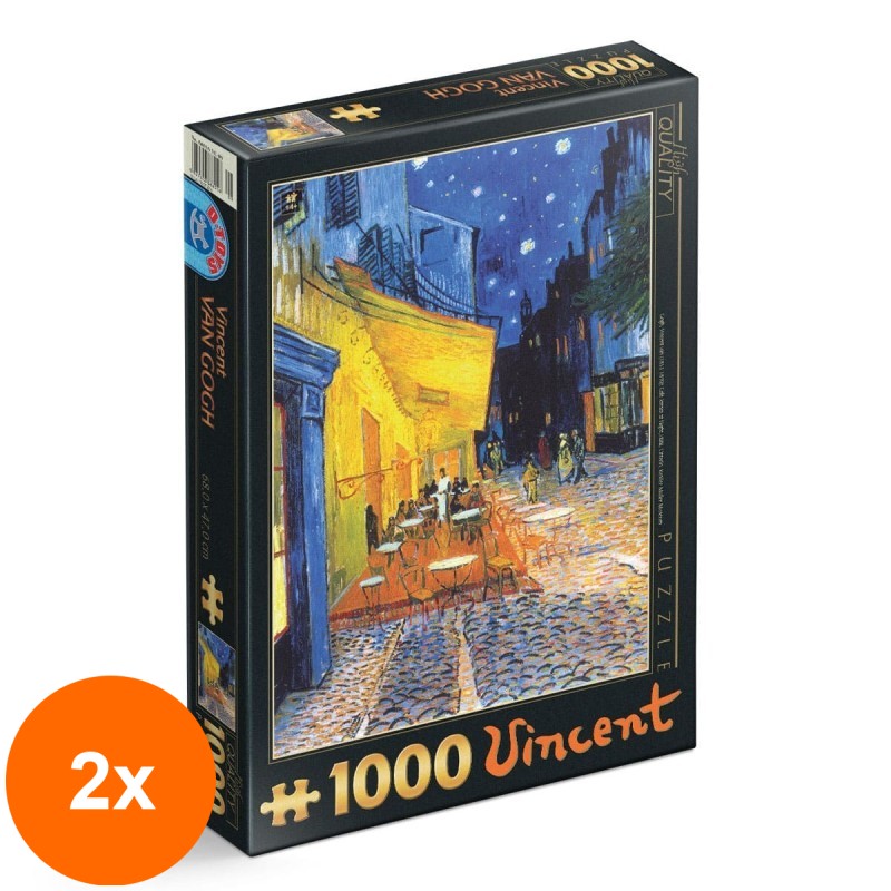 Set 2 x Puzzle 1000 Piese D-Toys, Vincent van Gogh, Cafe Terrace at Night