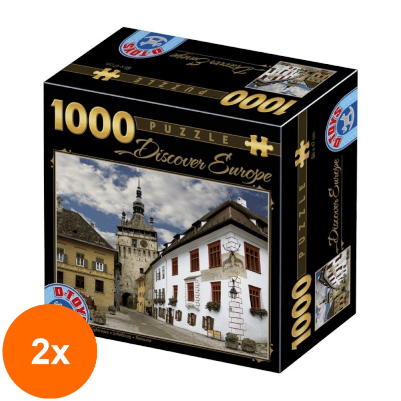 Set 2 x Puzzle 1000 Piese D-Toys, Sighisoara, Romania