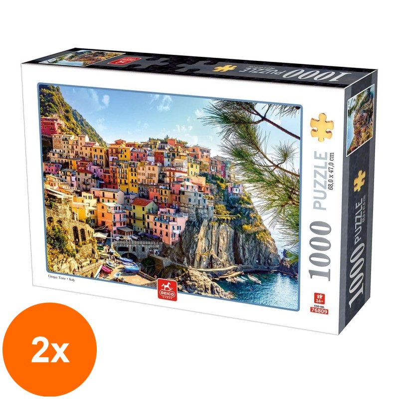Set 2 x Puzzle 1000 Piese pentru Adulti, Deico, Cinque Terre