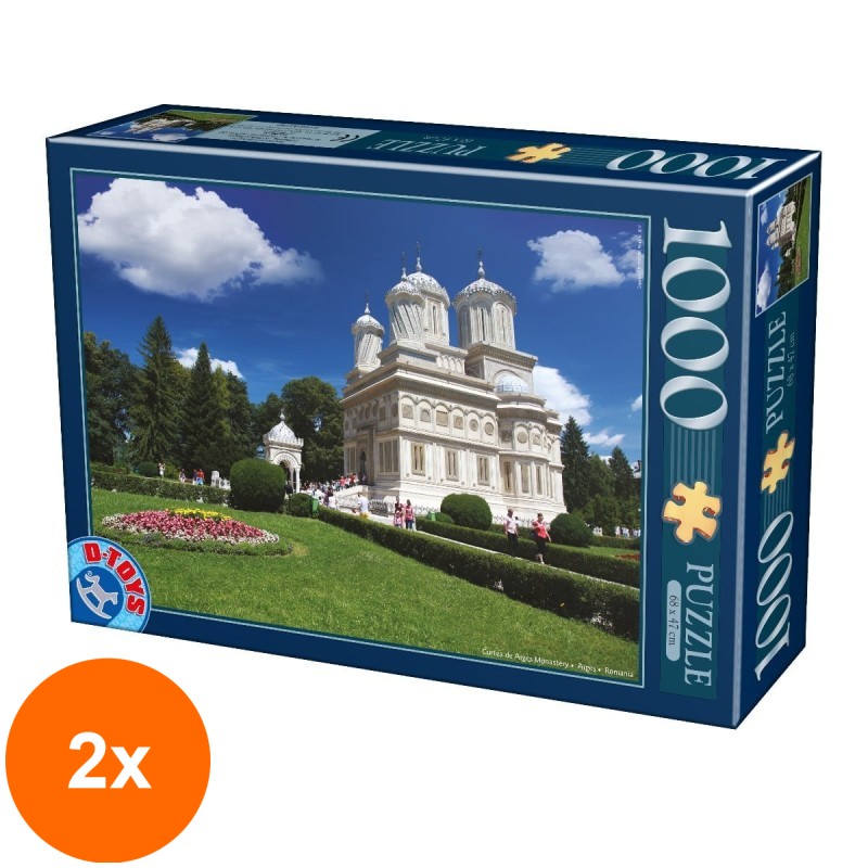 Set 2 x Puzzle 1000 Piese D-Toys, Manastirea Curtea de Arges
