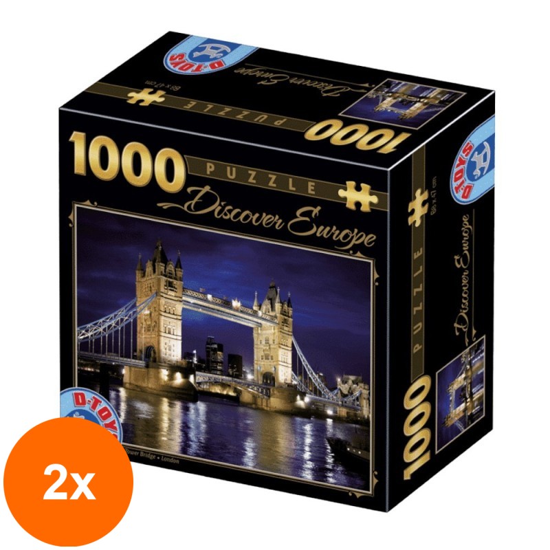 Set 2 x Puzzle 1000 Piese D-Toys, Podul Tower Bridge Londra