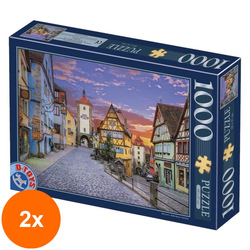 Set 2 x Puzzle 1000 Piese D-Toys, Rothenburg, Germania