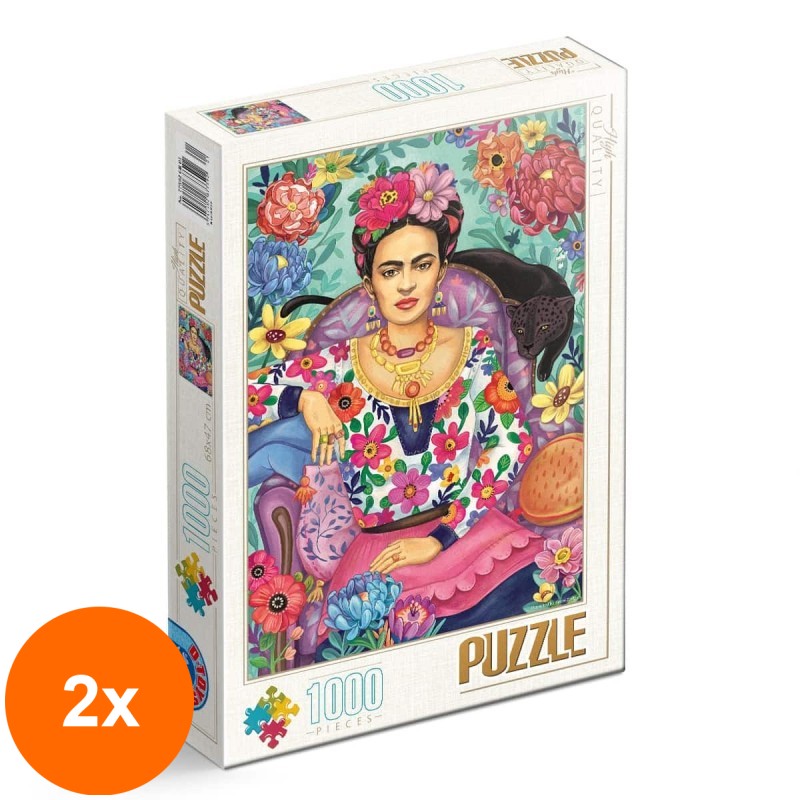 Set 2 x Puzzle 1000 Piese, D-Toys, Frida Kahlo de Groos Zselyke