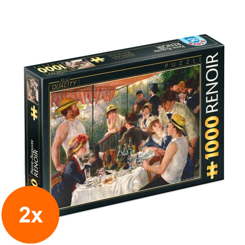 Set 2 x Puzzle 1000 Piese D-Toys, Pierre-Auguste Renoir, Luncheon of the Boating Party