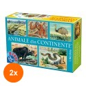 Set 2 x Joc Educativ, D-Toys, Animale din Continente