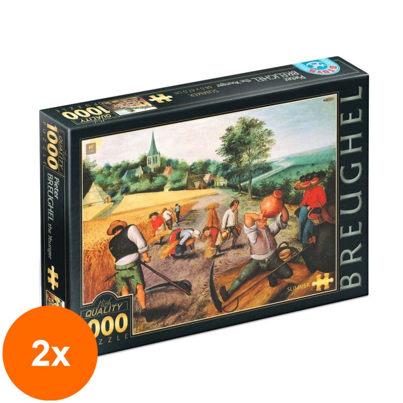 Set 2 x Puzzle 1000 Piese D-Toys, Bruegel cel Tanar, Vara