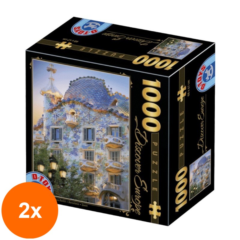 Set 2 x Puzzle 1000 Piese D-Toys, Casa Batllo, Barcelona