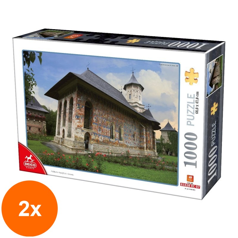 Set 2 x Puzzle 1000 Piese pentru Adulti, Deico, Manastirea Moldovita