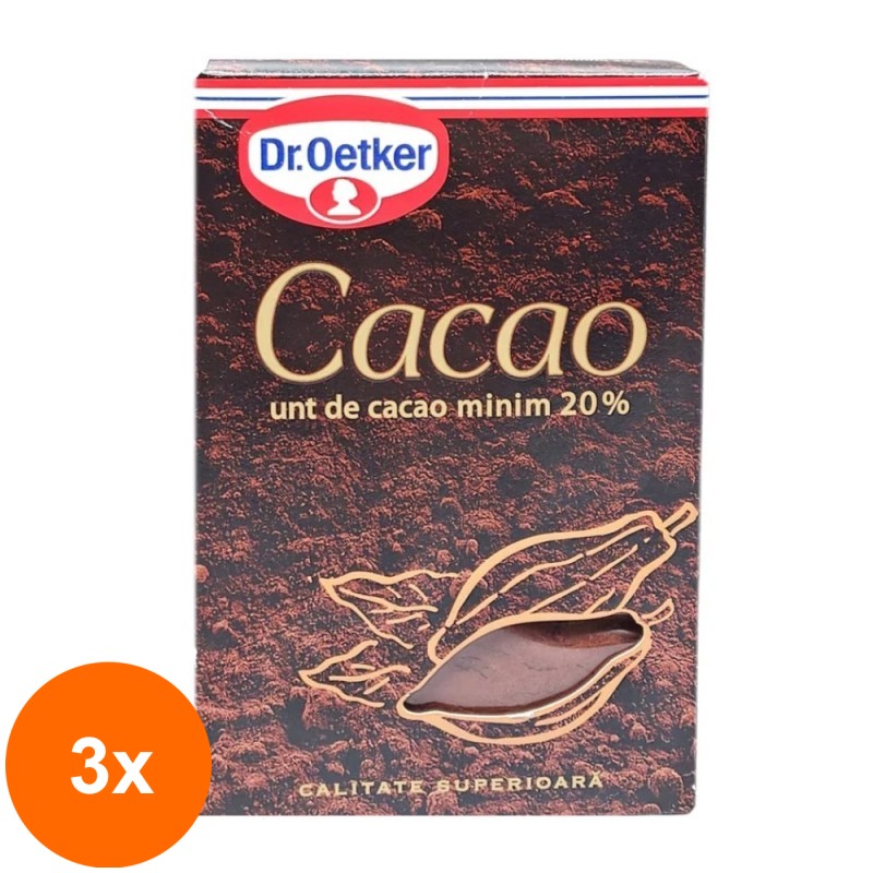 Set 3 x Cacao Neagra Dr. Oetker 100 g