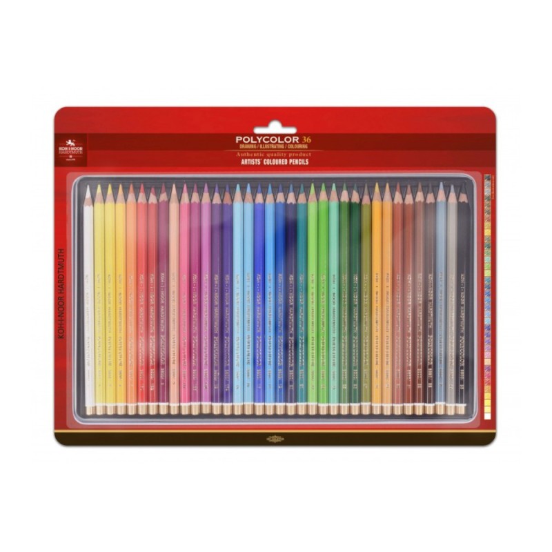 Creioane Colorate Polycolor, Koh-I-Noor, Cutie Metalica, 36 Culori