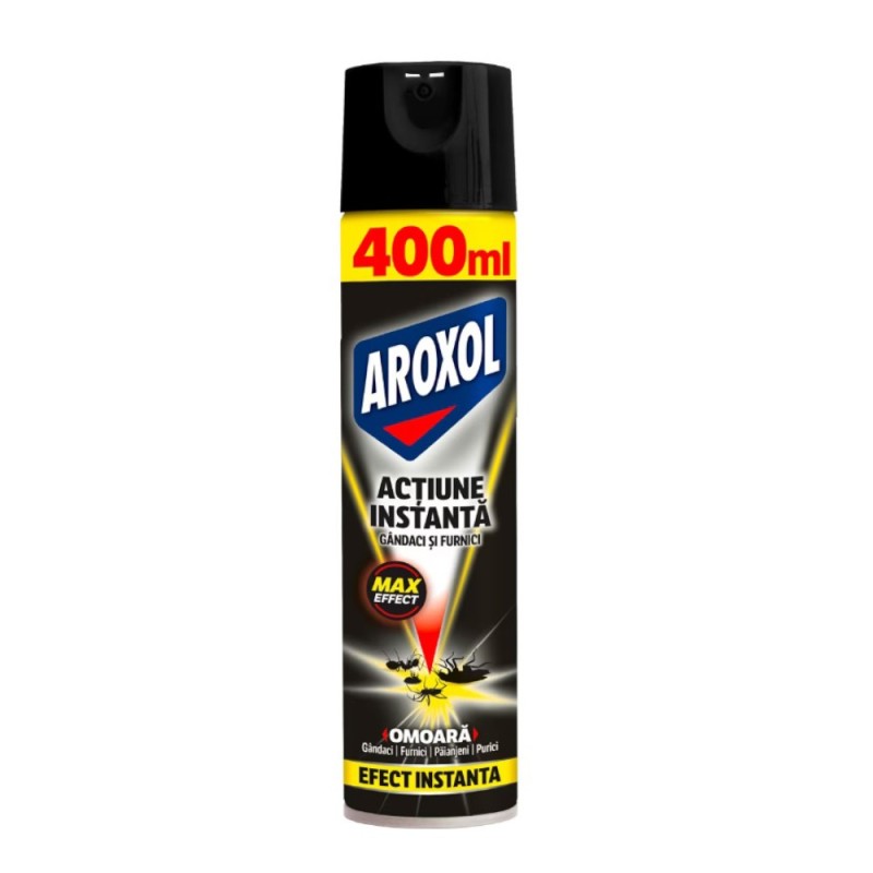Spray cu Actiune Instanta Impotriva Gandacilor si Furnicilor Aroxol, 400 ml