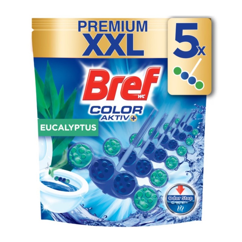 Odorizant Toaleta, Bref Color Aktiv Eucalipt, 5 x 50 g