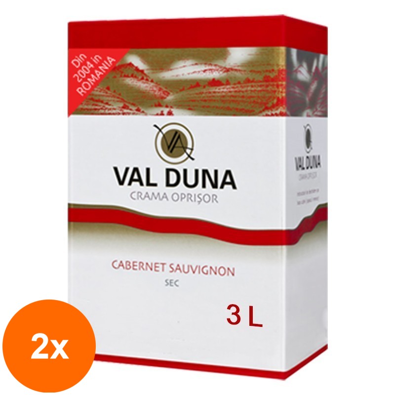 Set 2 x Vin Val Duna Oprisor Cabernet Sauvignon, Rosu Sec, Bag in Box, 3 l