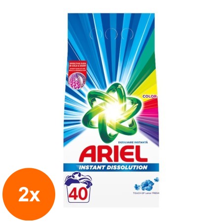 Set 2 x Detergent de Rufe Pudra Ariel Lenor Touch Color, 3 kg...
