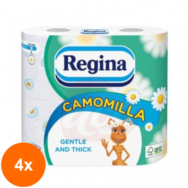 Set 4 x Hartie Igienica Regina, Camomilla, 4 Role