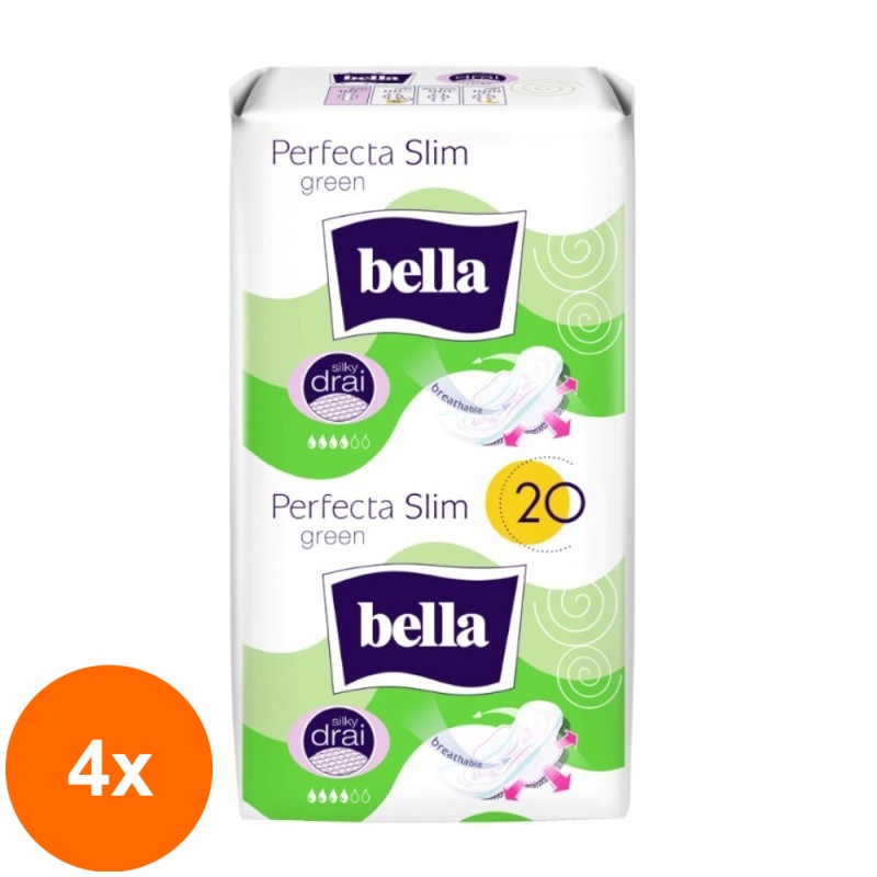 Set 4 x 20 Absorbante Bella Perfecta Slim Green Silk Drai