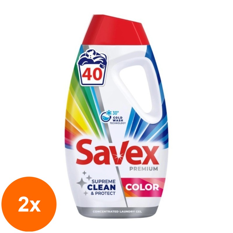 Set 2 x Detergent Lichid Savex Premium Color, 1.8 l