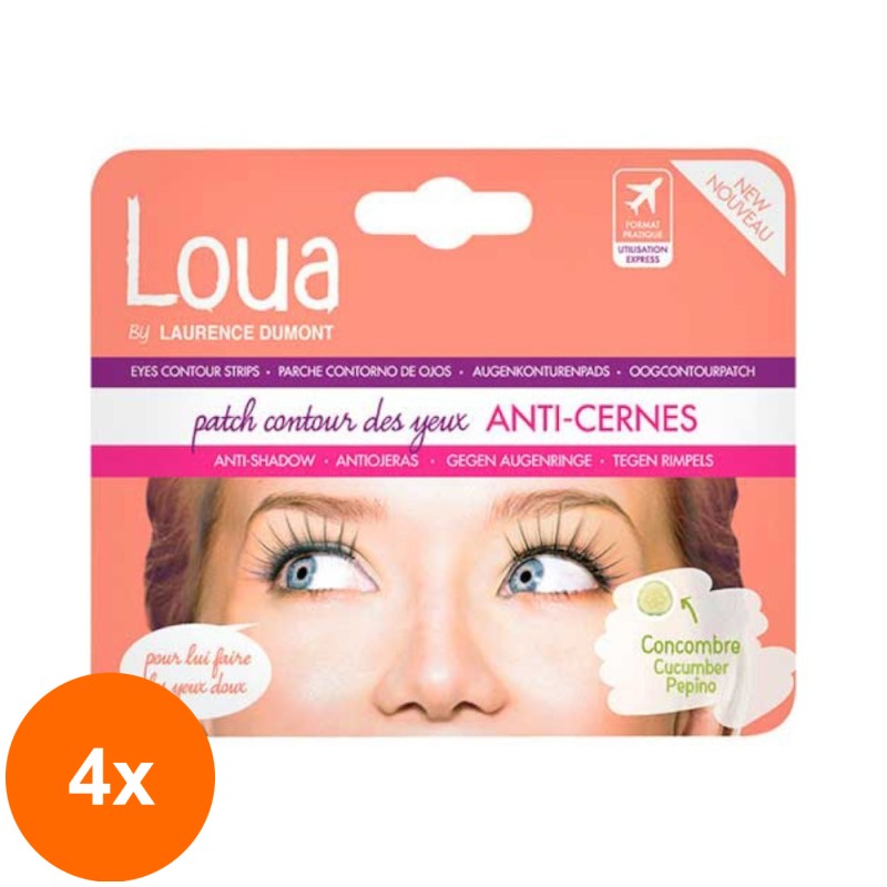 Set 4 x Plasturi Anti-cearcane, Loua, pentru Conturul Ochilor, 5 ml