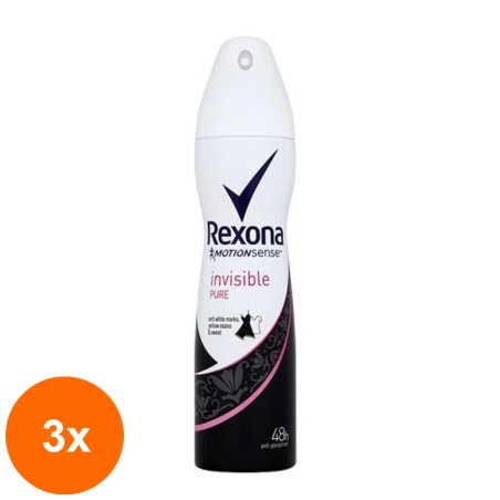 Set 3 x Deodorant Spray Rexona, Invisible Pure, 150 ml...