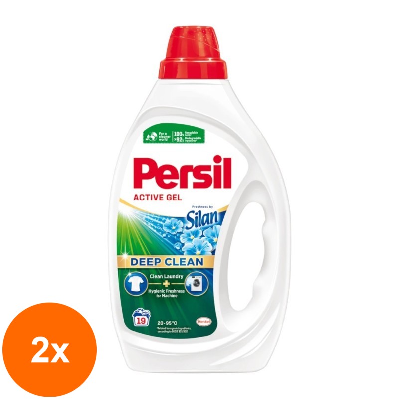 Set 2 x Detergent Lichid Persil Gel Fresh by Silan, 855 ml, 19 Spalari