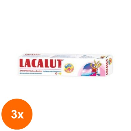 Set 3 x Pasta de Dinti Lacalut, pentru Copii, 0 - 4 Ani, 50 ml...