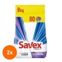 Set 2 x Detergent Automat Savex Premium Whites & Colors, 80 Spalari, 8 kg