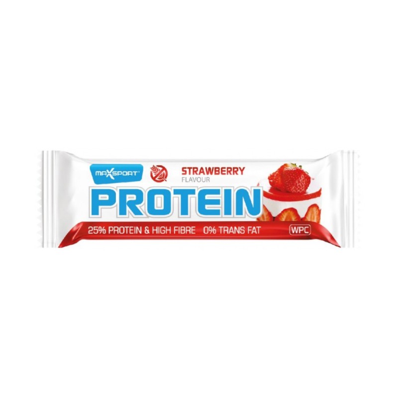 Baton Proteic, Maxsport, cu Capsuni, 25% Proteine, 60 g