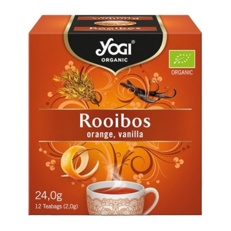 Ceai Bio, Yogi Tea, cu Rooibos, Portocale si Vanilie, 12 Plicuri, 24 g...