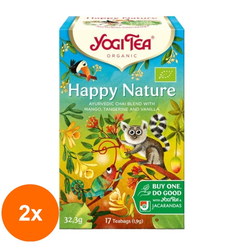 Set 2 x Ceai Bio, Yogi Tea, Happy Nature, 32.3 g