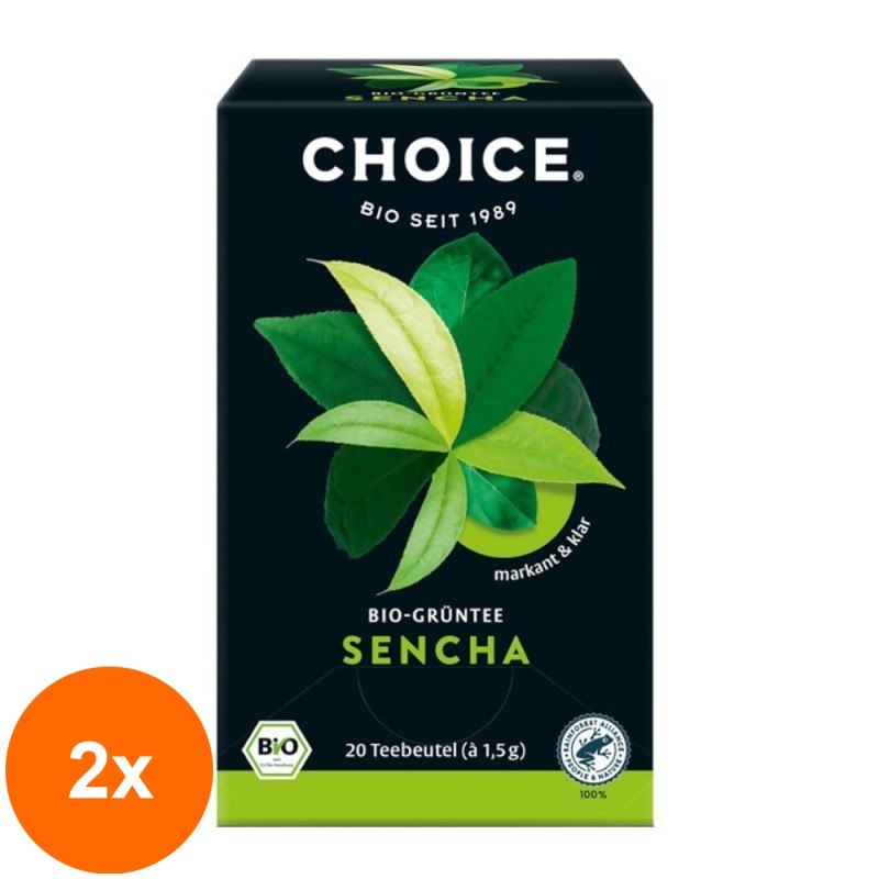 Set 2 x Ceai Verde Bio Sencha, Yogi Tea, 20 Plicuri x 1.5 g