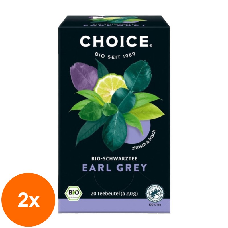 Set 2 x Ceai Negru Bio, Yogi Tea, Earl Grey, 20 Plicuri x 2 g