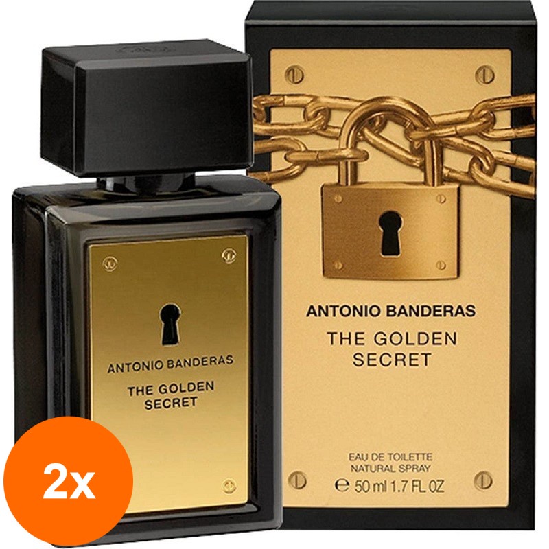 Set 2 x Apa de Toaleta Antonio Banderas Golden Secret, Barbati, 50 ml