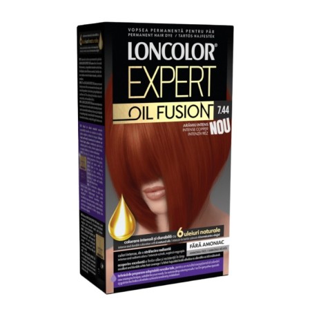 Vopsea de Par Permanenta Loncolor Expert Oil Fusion, 7.44 Aramiu Intens, 100 ml...