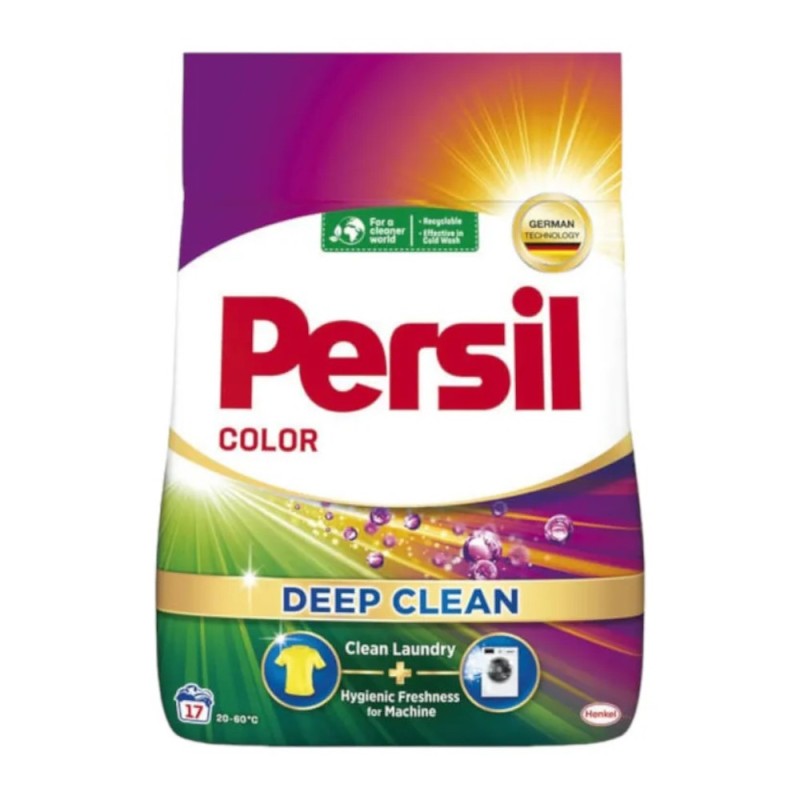 Detergent Pudra Automat pentru Rufe, Persil Color Deep Clean, 17 Spalari, 1.02 kg