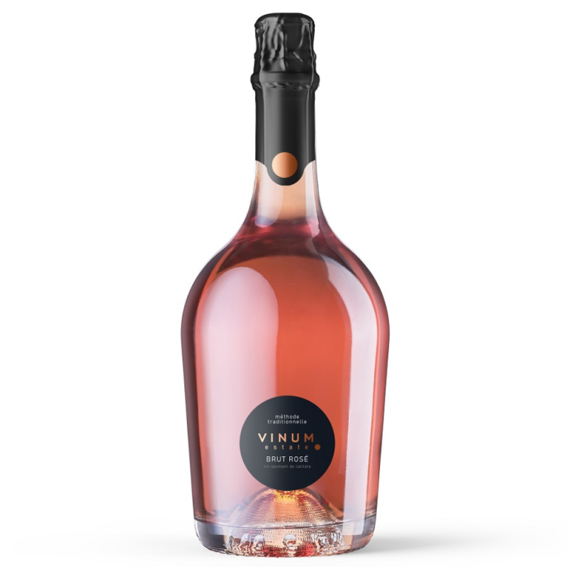 Vin Spumant Vinum Estate Rose, Pinot Noir si Chardonnay, Rose Sec, 0.75 l
