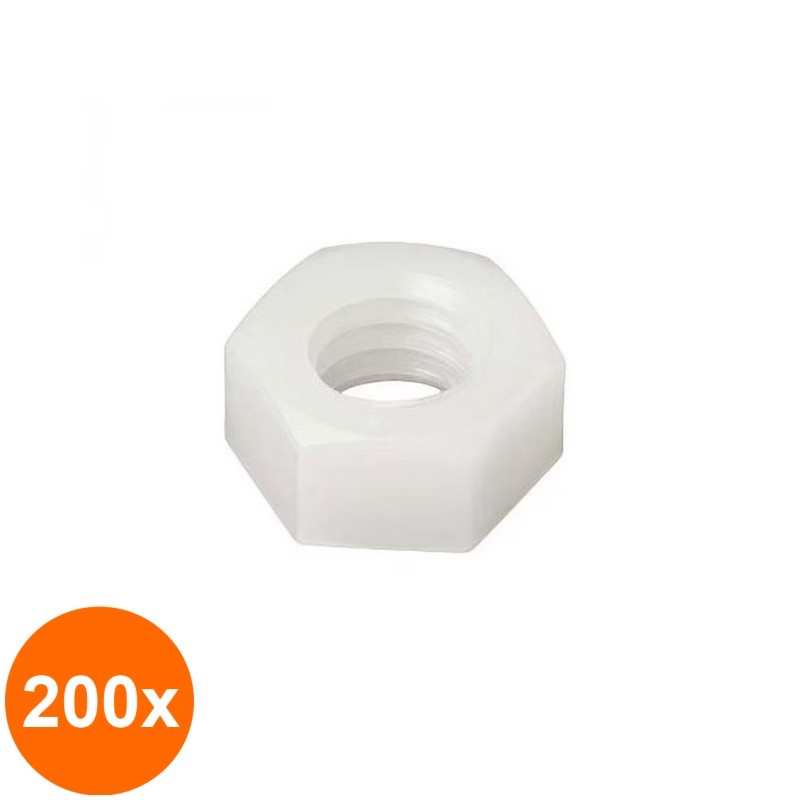 Set 200 x Piulita Hexagonala 555 Plastic-M10