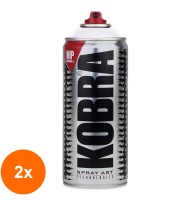 Set 2 x Vopsea Spray Acrilic Kobra HP - White - 400 ml
