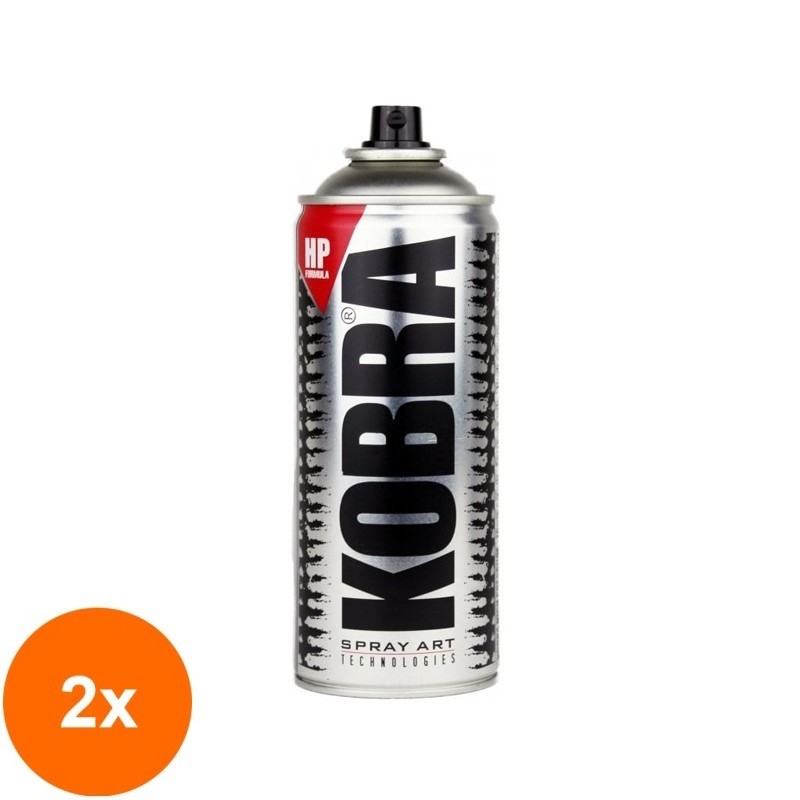 Set 2 x Vopsea Spray Acrilic Metallic Kobra HP - Gold - 400 ml