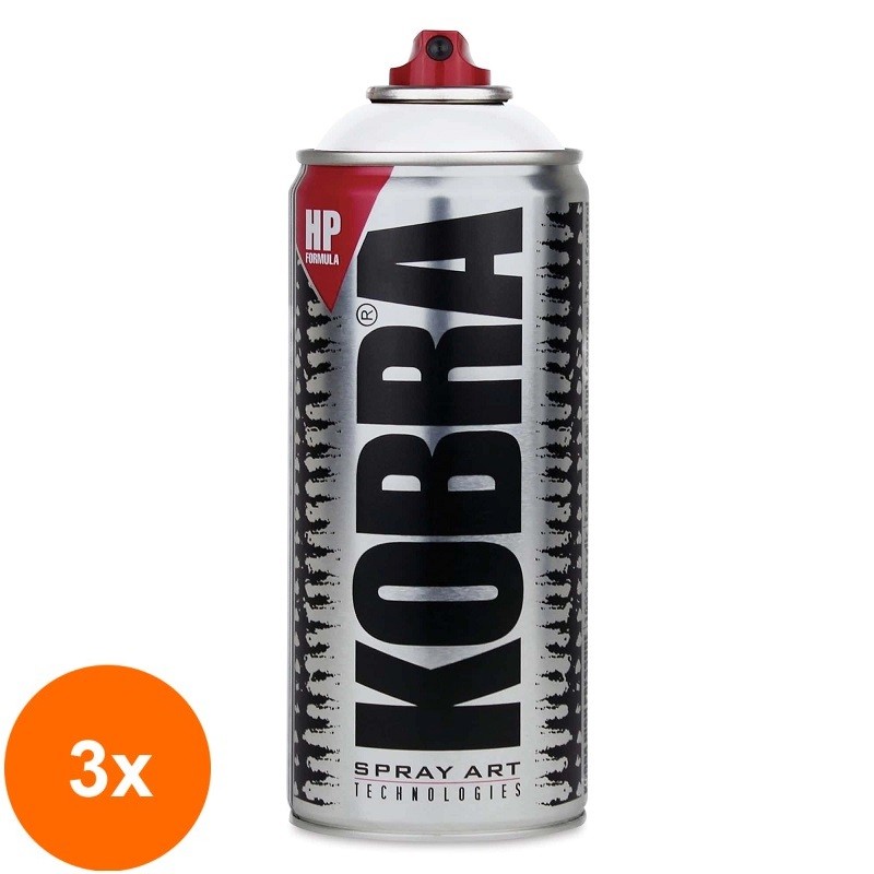 Set 3 x Vopsea Spray Acrilic Kobra HP - Luce - 400 ml