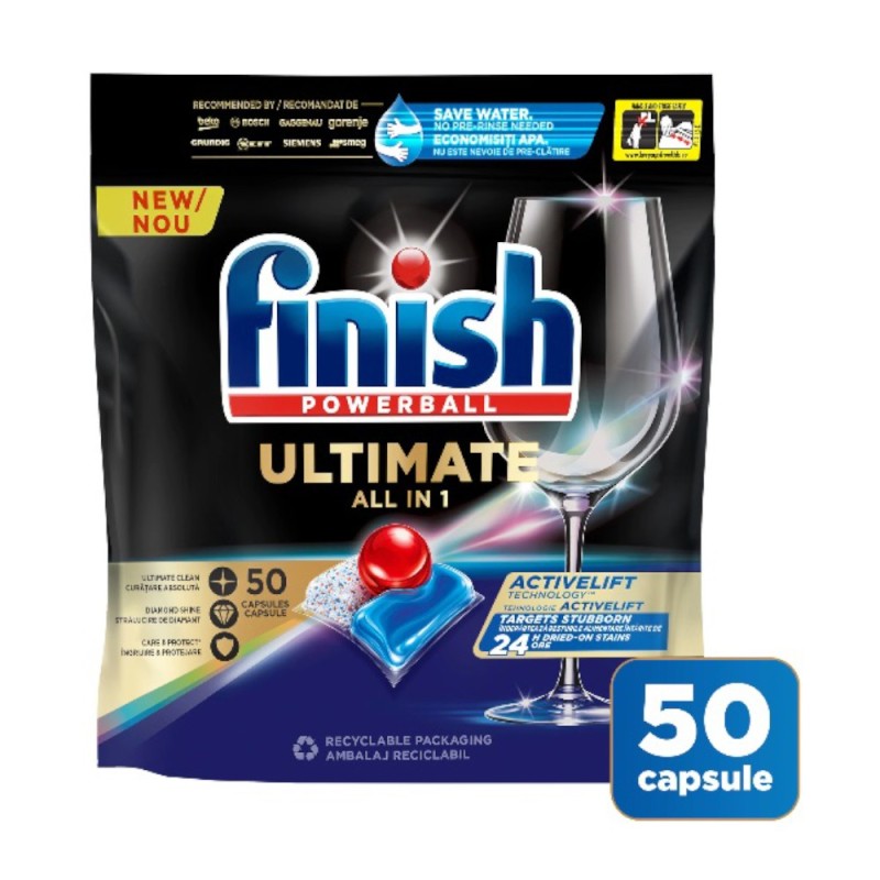 Detergent Tablete pentru Masina de Spalat Vase Finish Ultimate All in 1, 50 Spalari