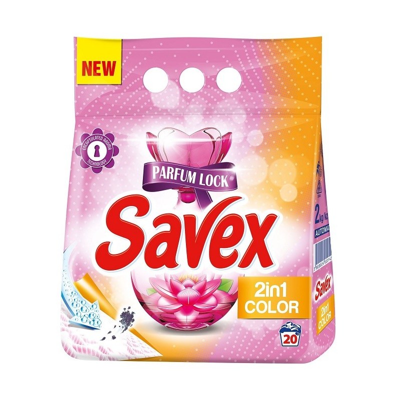 Detergent Automat Savex 2 Kg, 20 Spalari, 2 In 1 Color