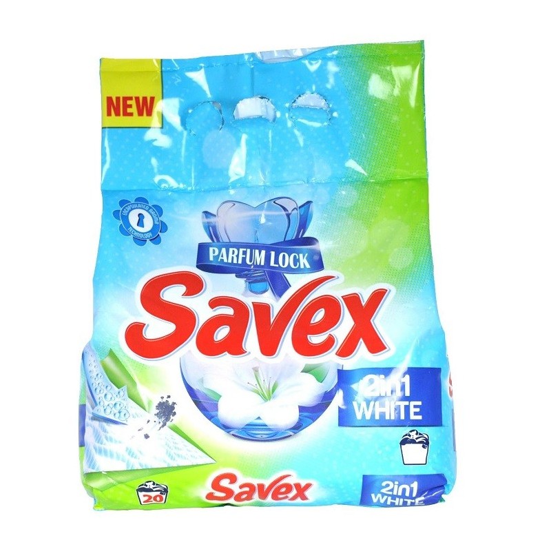 Detergent Automat Savex 2 In 1 White, 1.8 kg, 20 Spalari