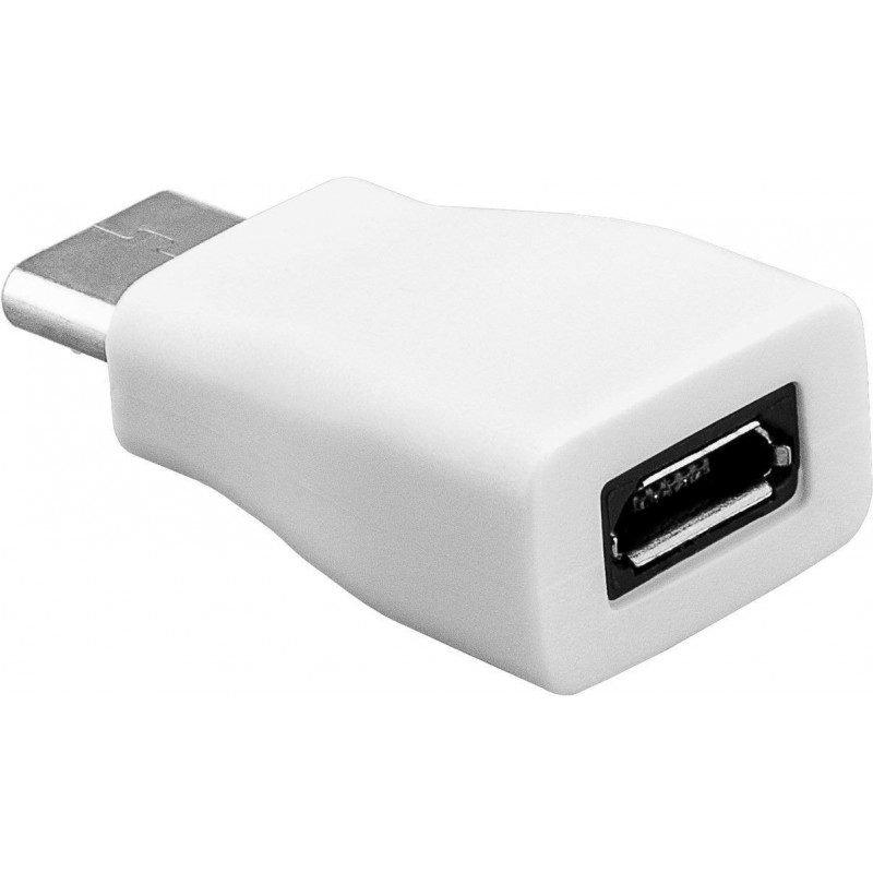 Adaptor USB C Tata - Micro USB B 2.0 Mama, Alb, Goobay