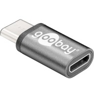Adaptor Micro USB 2.0 (tIP B)   USB-C Negru, Goobay