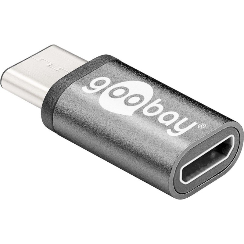 Adaptor USB-C Tata - Micro USB 2.0 Tip B Mama, Negru, Goobay