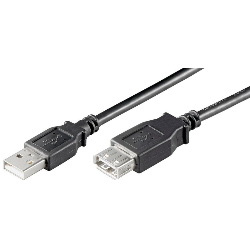 Cablu extensie USB 2.0 A Tata - USB 2.0 A Mama, 0.6m, Negru, Goobay