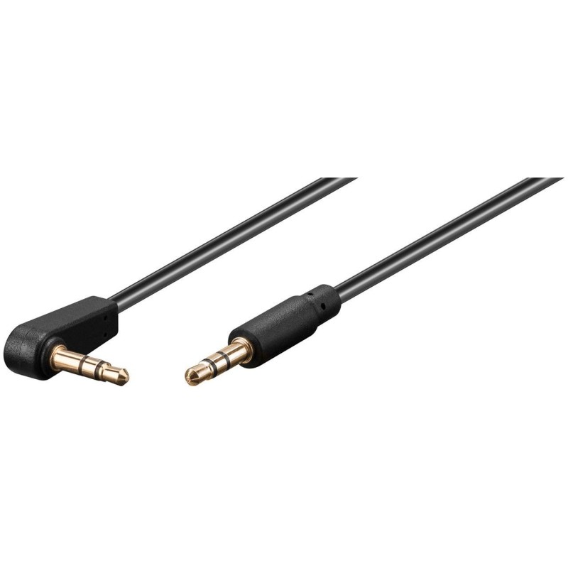 Cablu Audio 3.5mm Tata - 3.5mm Tata 90 Grade, Contacte Aurite, 0.5m Goobay